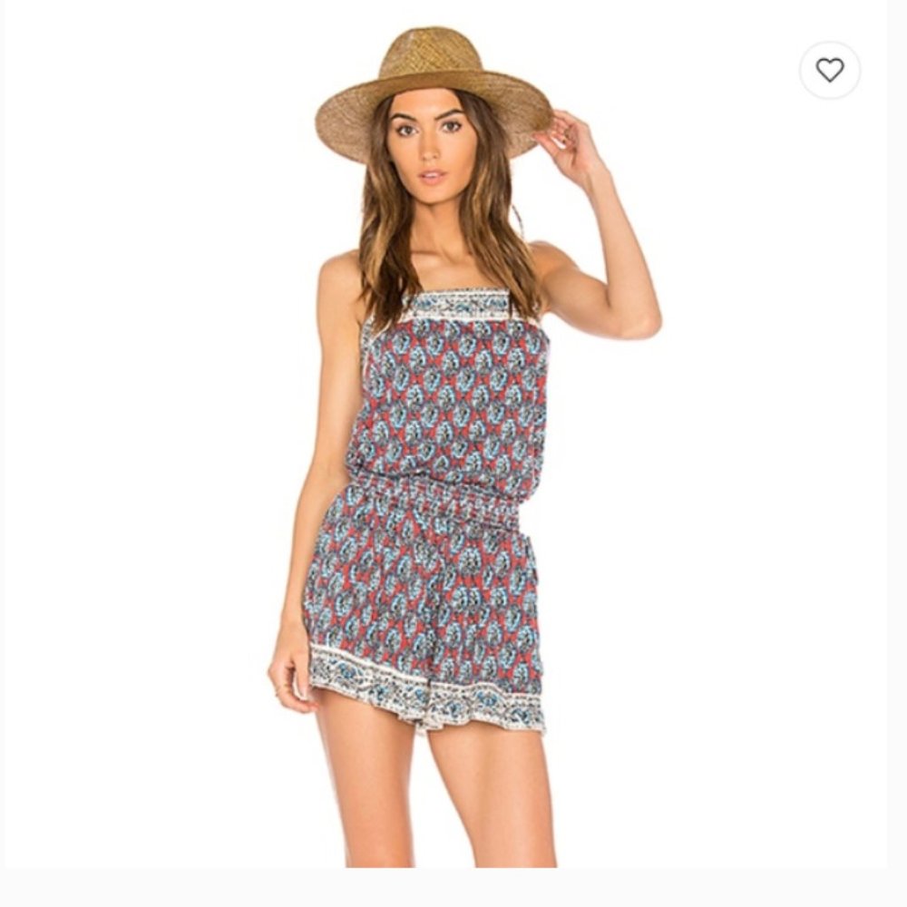 Ella Moss SZ S Strapless Tapestry Romper W/Pockets